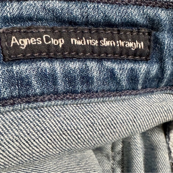 CITIZENS OF HUMANITY Agnes Crop Mid Rise Slim Straight Dip Dyed Denim Jeans - Picture 12 of 14